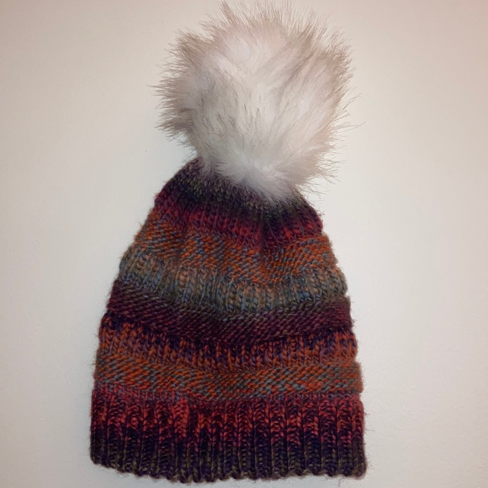 AVAILABLE - Women’s Winter Hat with White Fluffy Pom Pom - altar’d state